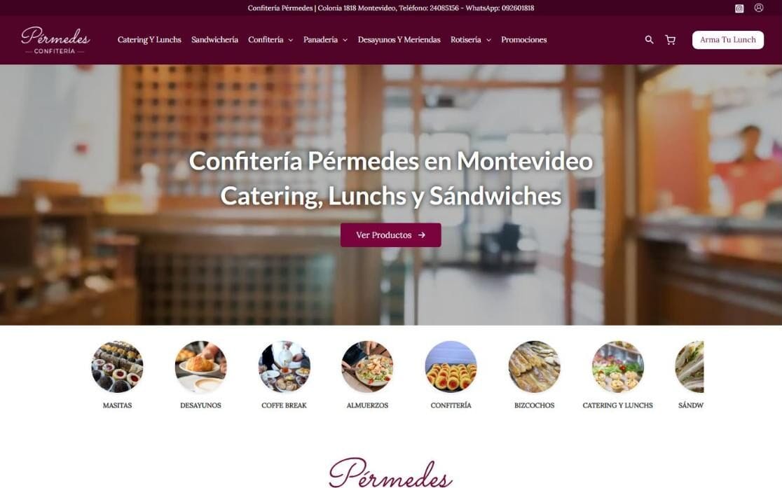 Tienda online Confitería Pérmedes, desarrollada por ALÔTrend